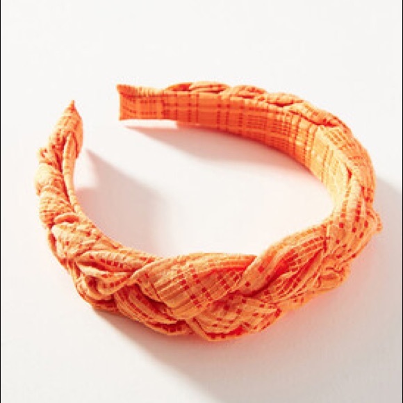NWT Anthropologie Gingham Braided Headband - Picture 1 of 7